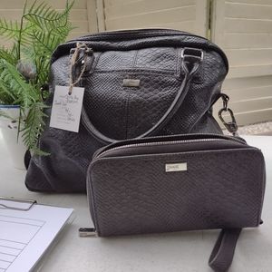 Charcoal Thirty One Jewell Satchel with All about the Benjamin wallet